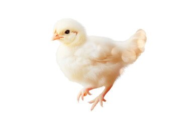 Obraz premium White chicken standing on transparent background showcasing its fluffy feathers and vibrant colors, perfect for various designs and illustrations