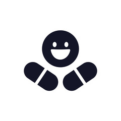 Obraz premium Antidepressant pills icon, pictogram on white