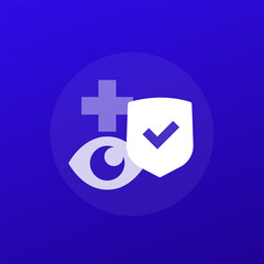 eye health icon with shield, transparent design