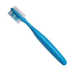 Bright Blue Toothbrush with White Bristles Angled View