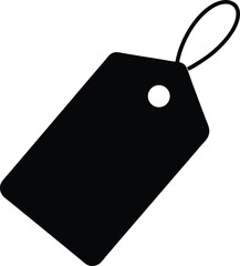 Black Silhouette of Classic Price Tag with Hole