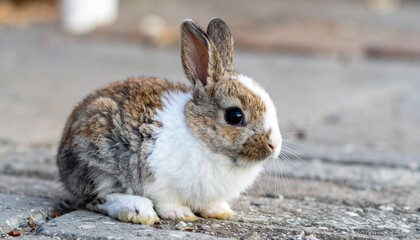 Fototapeta premium ふわふわ小さなうさぎのコピースペース３
