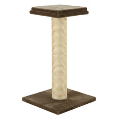 SisalWrapped Cat Scratching Post with Brown Carpeted Square Platforms