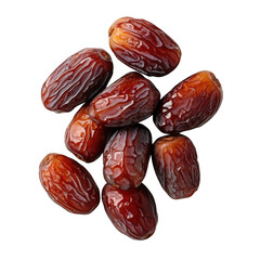 Pile of medjool dates isolated on transparent background