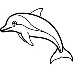 Fototapeta premium Dolphin Drift line art vector 
