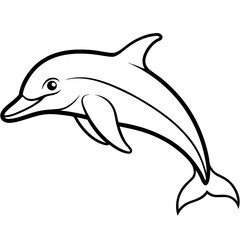 Obraz premium Dolphin Drift line art vector 