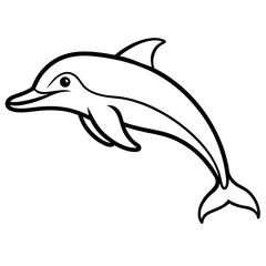 Dolphin Drift line art vector 