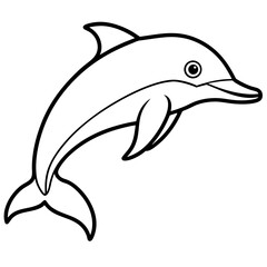 Dolphin Drift line art vector 