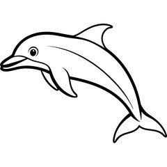 Dolphin Drift line art vector 