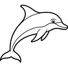 Dolphin Drift line art vector 