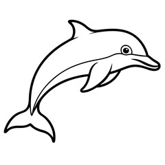 Dolphin Drift line art vector 