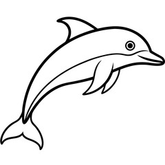 Dolphin Drift line art vector 