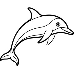 Obraz premium Dolphin Drift line art vector 
