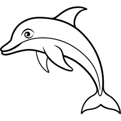 Naklejka premium Dolphin Drift line art vector 