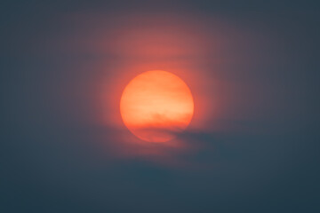 Sunrise through wildfire smoke