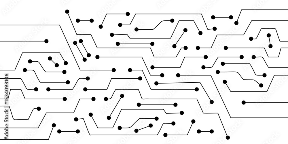 Wall mural abstract technology background with circuit board. microelectronics circuits board semiconductor. ci