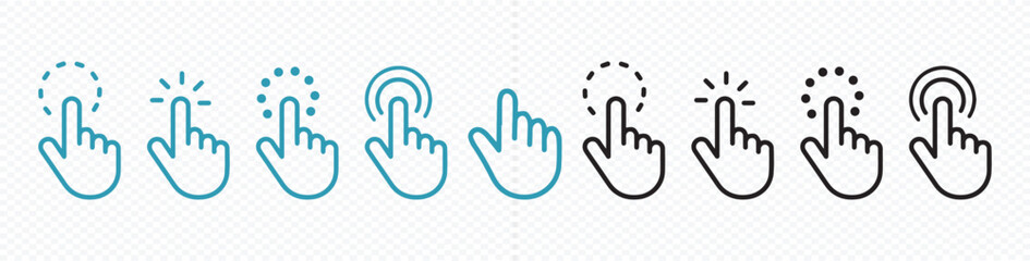Hand cursor icon set