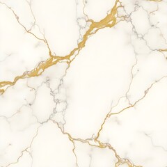 Obraz premium Luxurious white marble tile embodying elegance and timeless beauty with golden veins and subtle gray