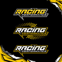 racing performance yellow motorcycle and car stickers gradient racing graphic design