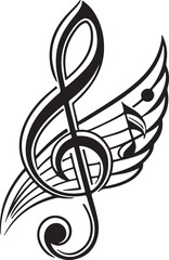 treble clef on white background