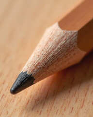 Graphite Pencil Point on Wood, Education and Writing Concept