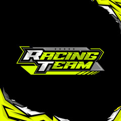 logo racing team motorcycle and car stickers gradient racing graphic design