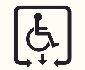 Accessible Elevator Icon with Directional Arrows