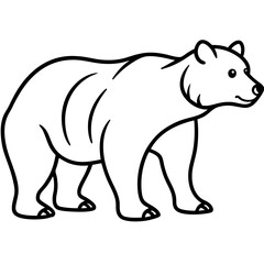 Fototapeta premium Grizzly Graph line art vector 