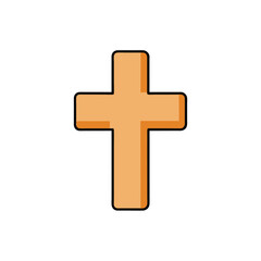 Obraz premium golden cross on white