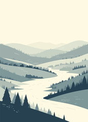 Snowy Mountain Valley Serenity