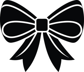 Chic Ribbon Bow Silhouette with Flowing Tails