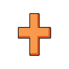 Obraz premium golden cross isolated on white