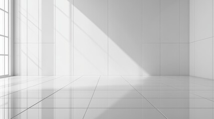 Obraz premium Minimalist White Backdrop with Smooth Transitioning Light and Shadows