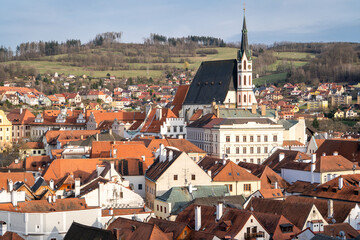Espectaculares vistas de la ciudad de český krumlov, en República Checa
