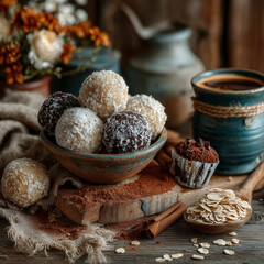 chocolate tahini protein balls
