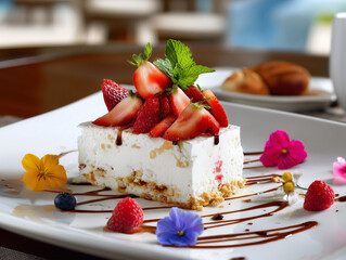 cake with strawberries