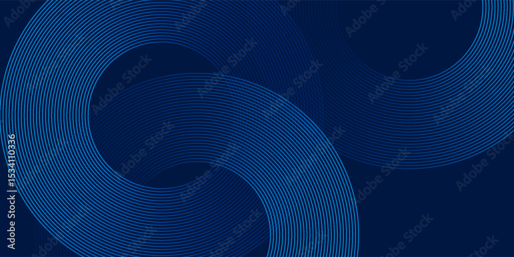 Sticker modern blue background with curved and overlapping blue gradient lines