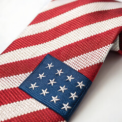 Obraz premium Striking Tie Featuring Red and White Stripes with American Flag Detail for Patriotic Wall Art