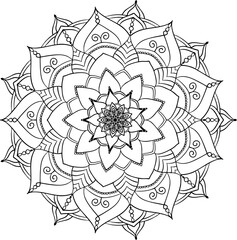 vector illustration of hand drawn mandala