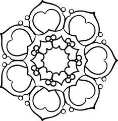 Mandala pattern Coloring book wallpaper design art