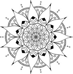 Flower Mandala Outline