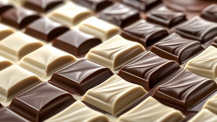 Obraz premium Dark chocolate bar with nuts on a plate delicious sweet snack closeup