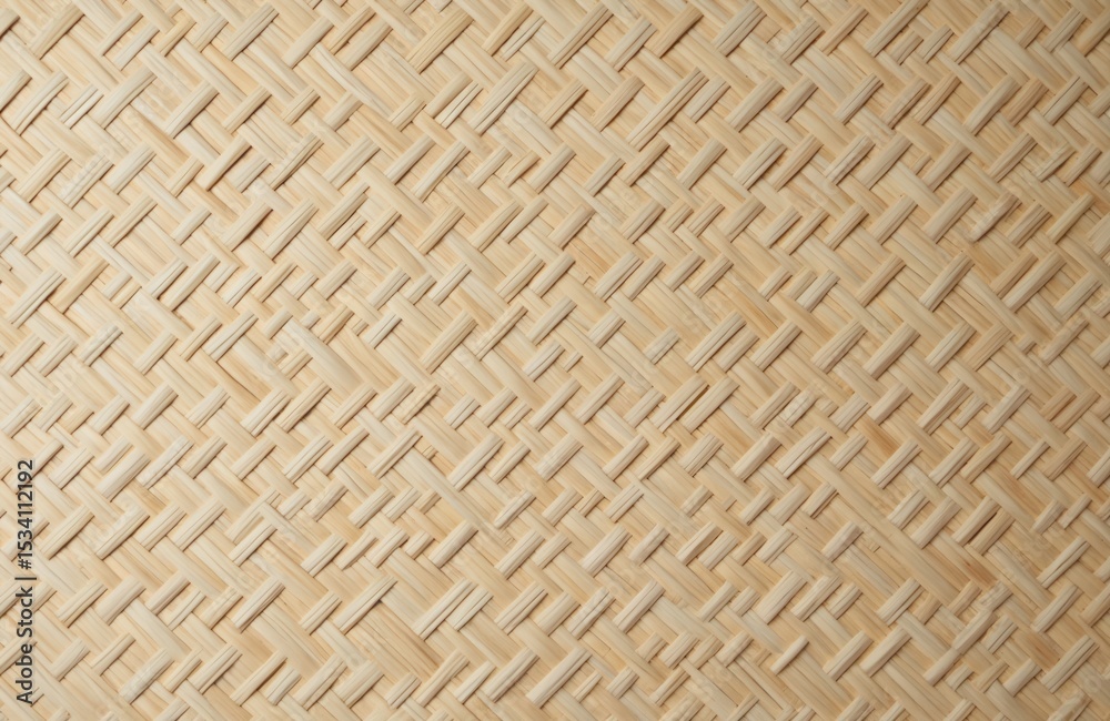 Poster wicker pattern background. natural light brown color wall texture made from bamboo and rattan materi
