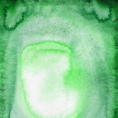 Bright painted green watercolor texture. Hand drawn background