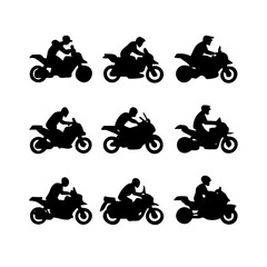 vector silhouettes of motorcycle