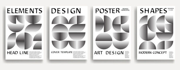 Modern posters . Vector design composition with various geometric shapes . Abstract contemporary art . Vector art ideal for media, ads, covers, brochures, banners
