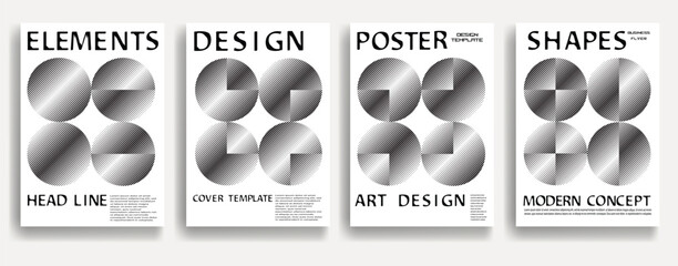 Modern posters . Vector design composition with various geometric shapes . Abstract contemporary art . Vector art ideal for media, ads, covers, brochures, banners

