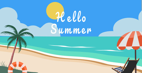 Beach summer landscape