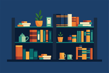 vector illustration of a library