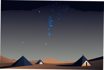 pyramids in the night